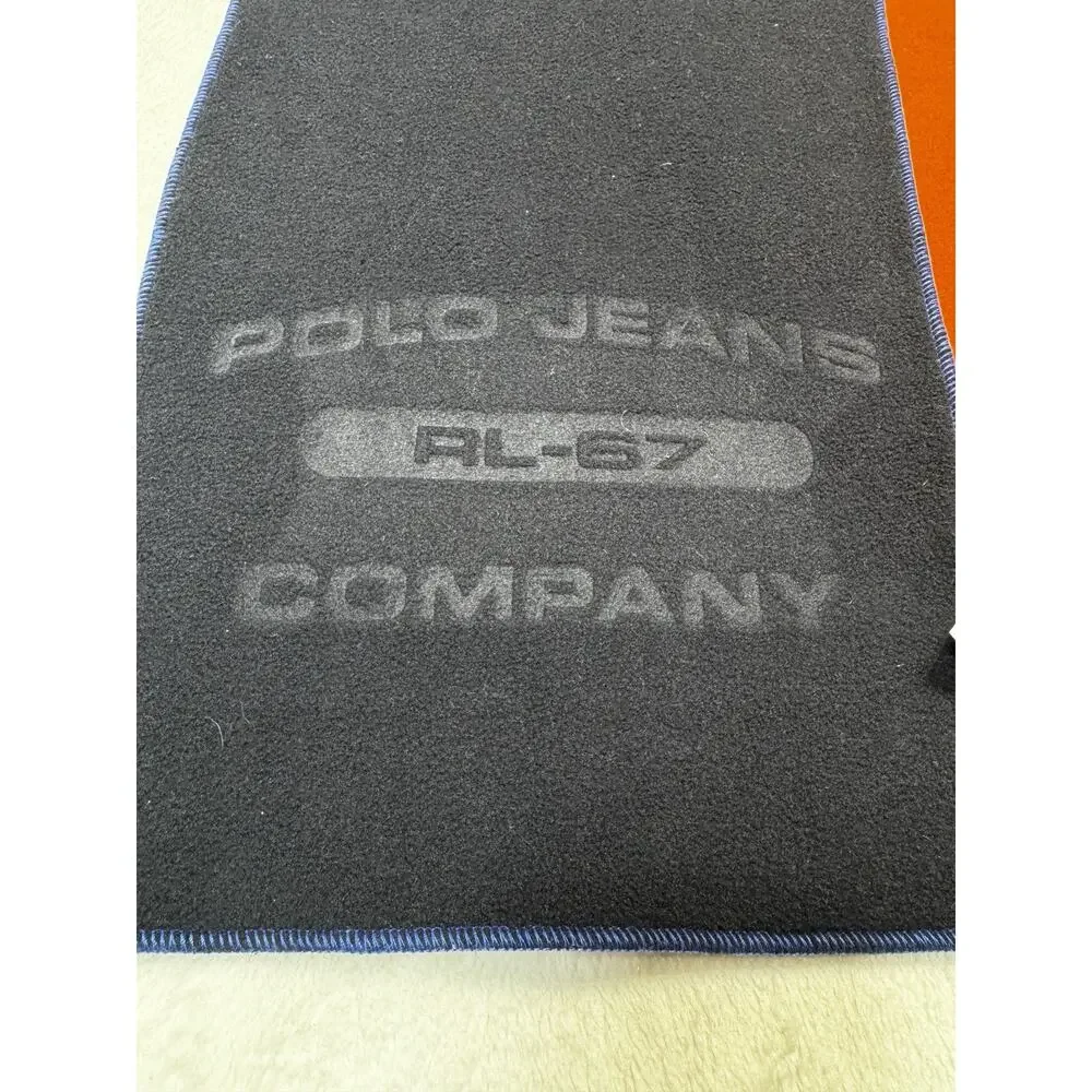 Polo Jeans Co RL-67 Fleece Scarf Black Red Reversible Logo Trim NWT Vintage Y2K